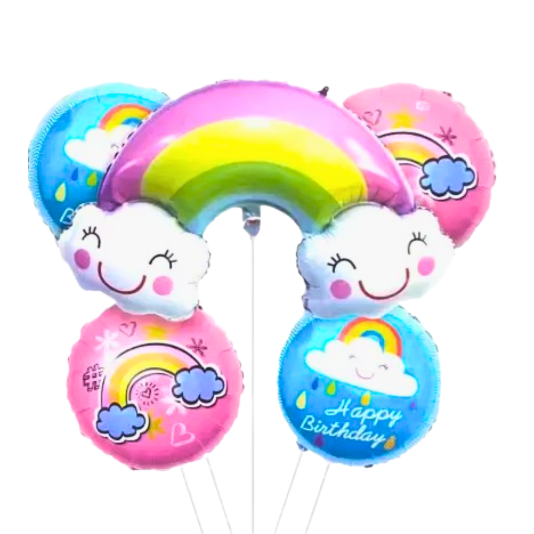 Rainbow Happy Birthday Balloon Set - 5PC