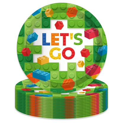 LEGO Theme Paper Plates  9"- Pack of 8