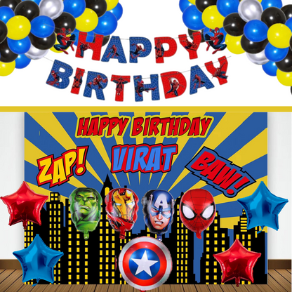 Superheroes Balloon Set with Banner