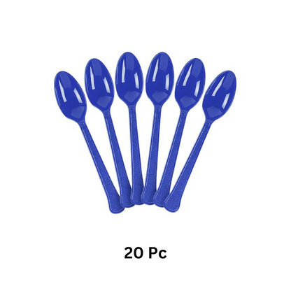 Premium Plastic Royal Blue Spoons - 20CT