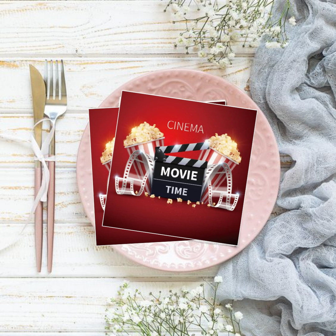 Cinema Theme Paper Napkins - Pack of 16 For Movie night