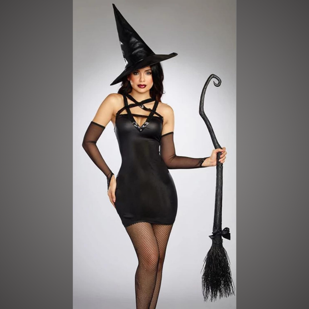 Gorgeous Witch Costume with Hat & Gloves