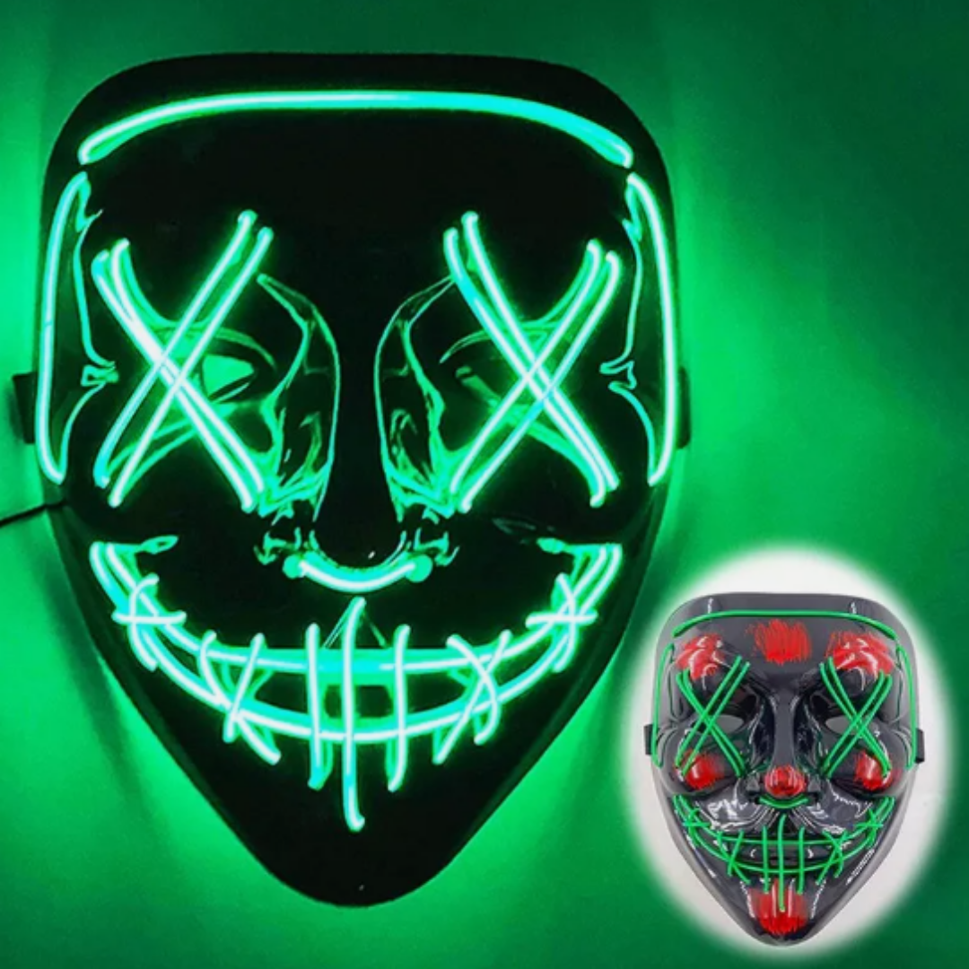 Light Up Dracula Mask Green - 1PC