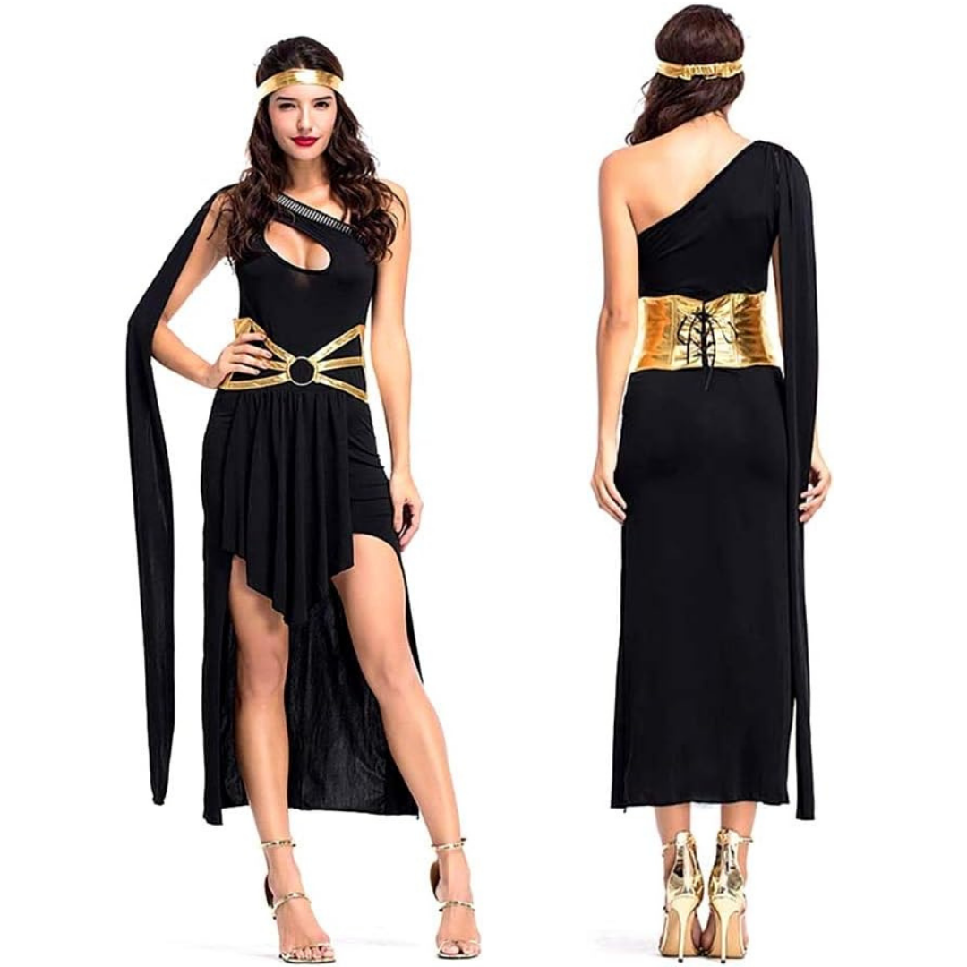 Greek Goddess Black Adult Female Costume - Size M (Bust 85-90cm)