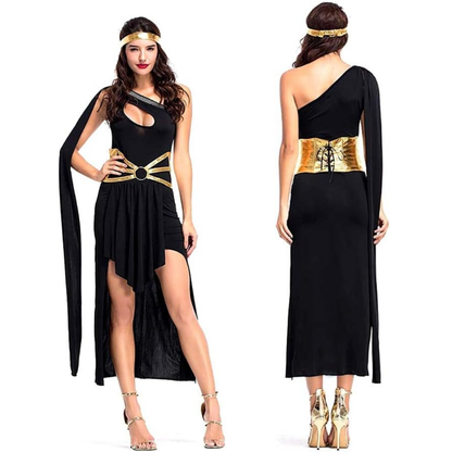 Greek Goddess Black Adult Female Costume - Size M (Bust 85-90cm)