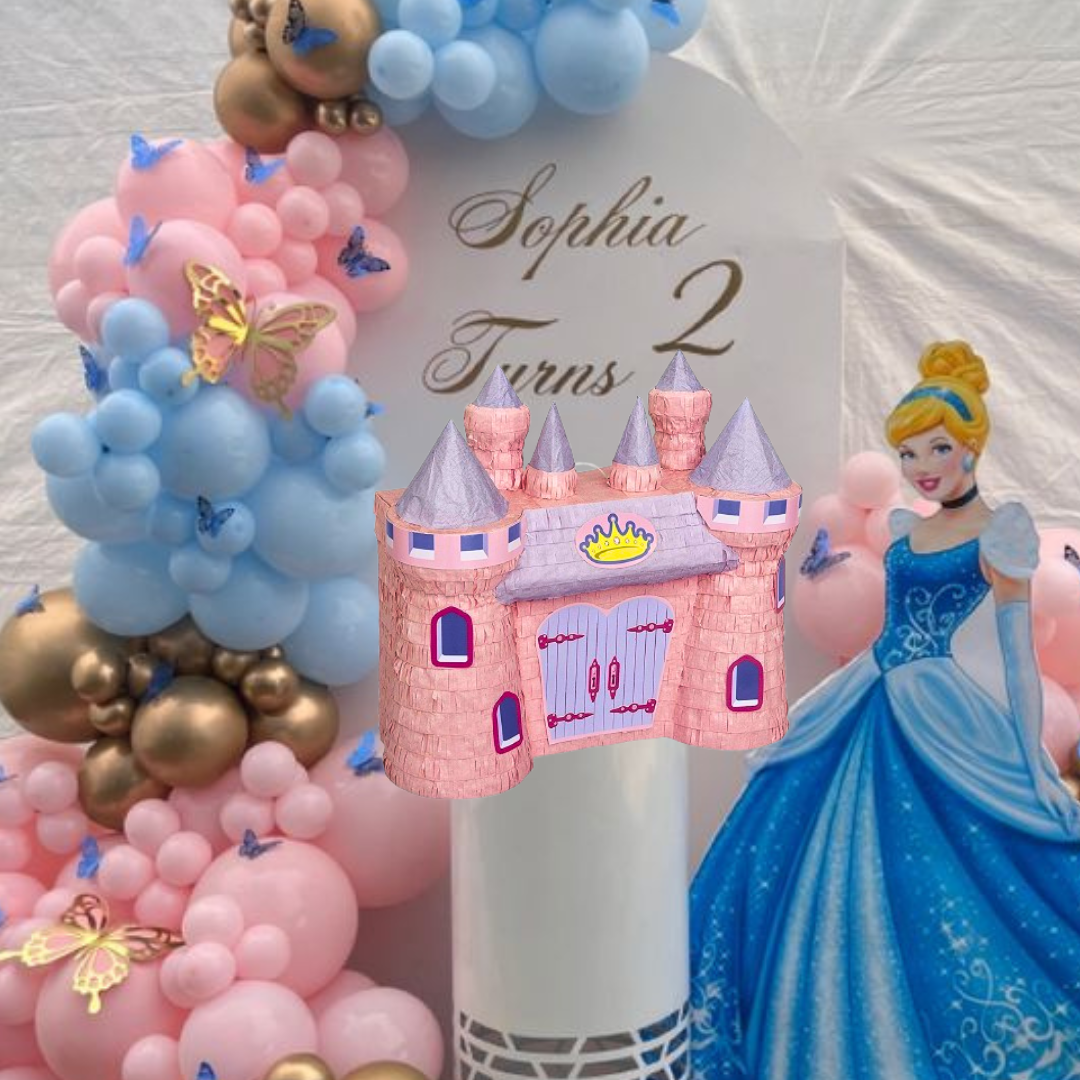 3D Castle Shaped Pink Princess Cake Pinata