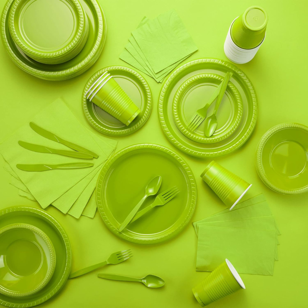 Sturdy Disposable Lime Green Forks - 20PC