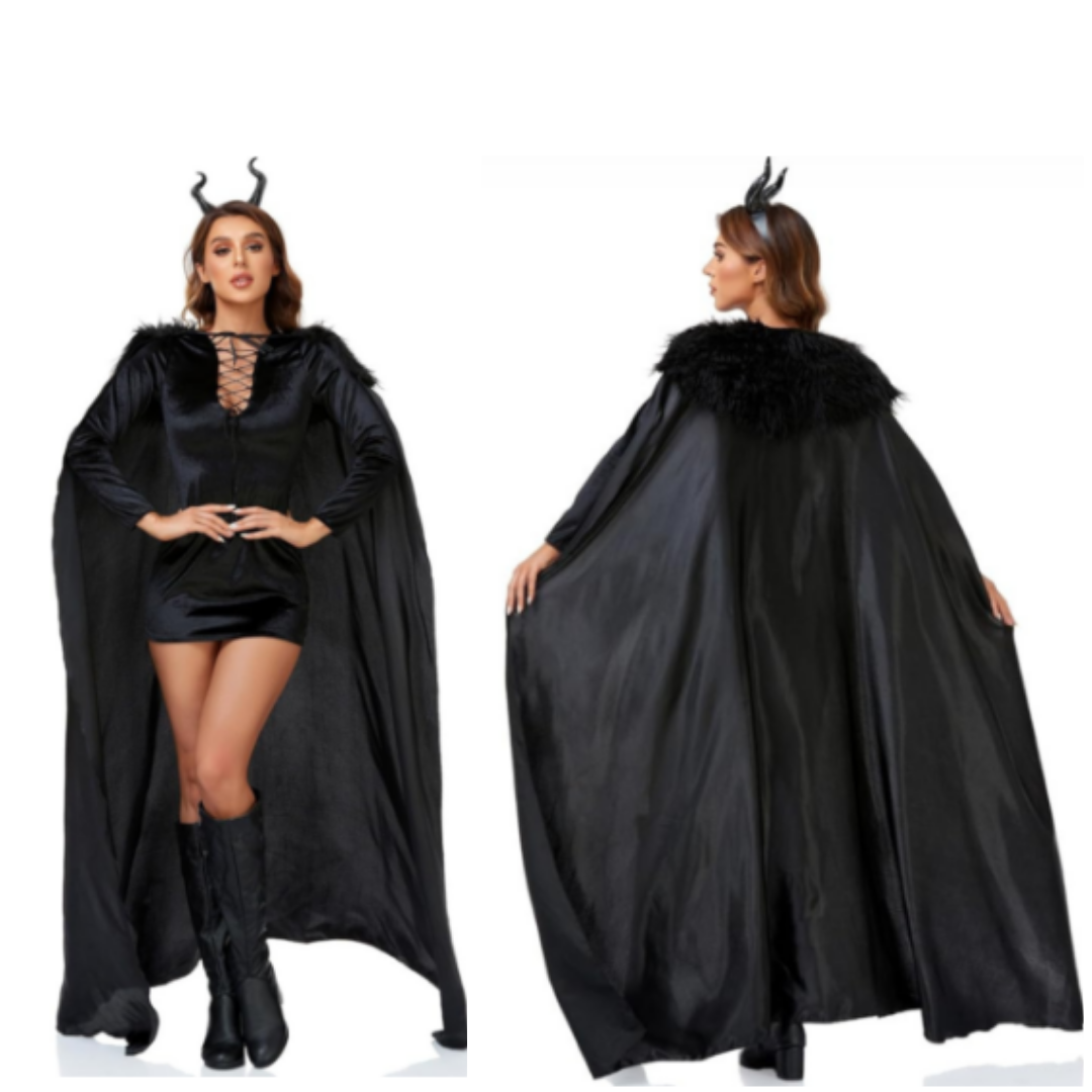 Medieval Dress Women's Halloween Cosplay Elegant Devil Witch Costume - Size M - (Bust - 88cm)