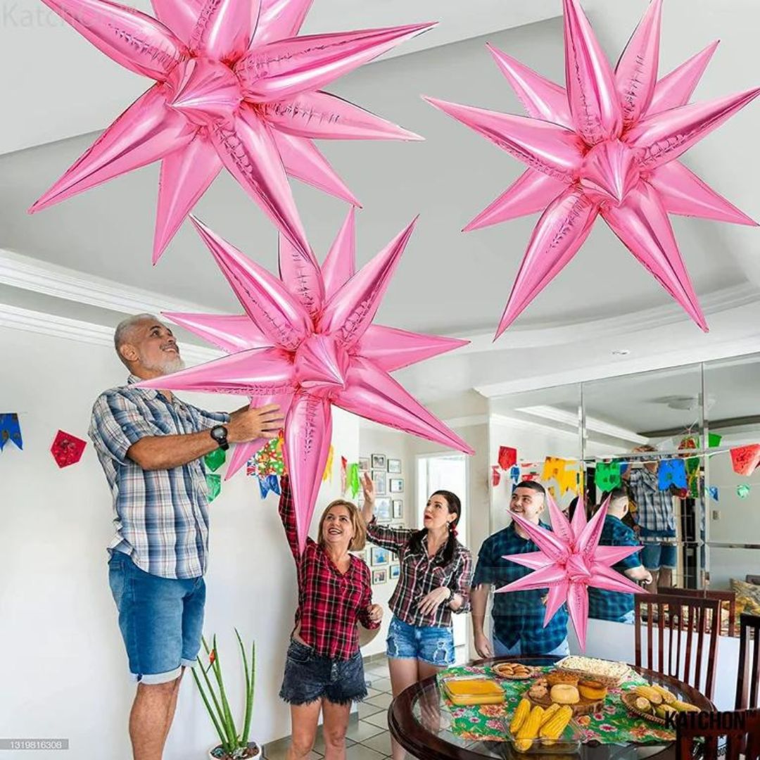 Exploding L.Pink Star Balloon Hanging - 5D 26"