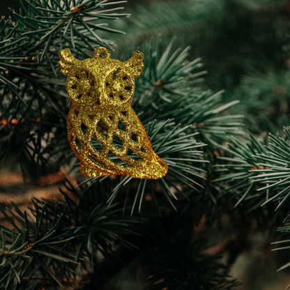 Lucky Charm Owl Tree Hanging Gold - 1 PC - Size - 8CM