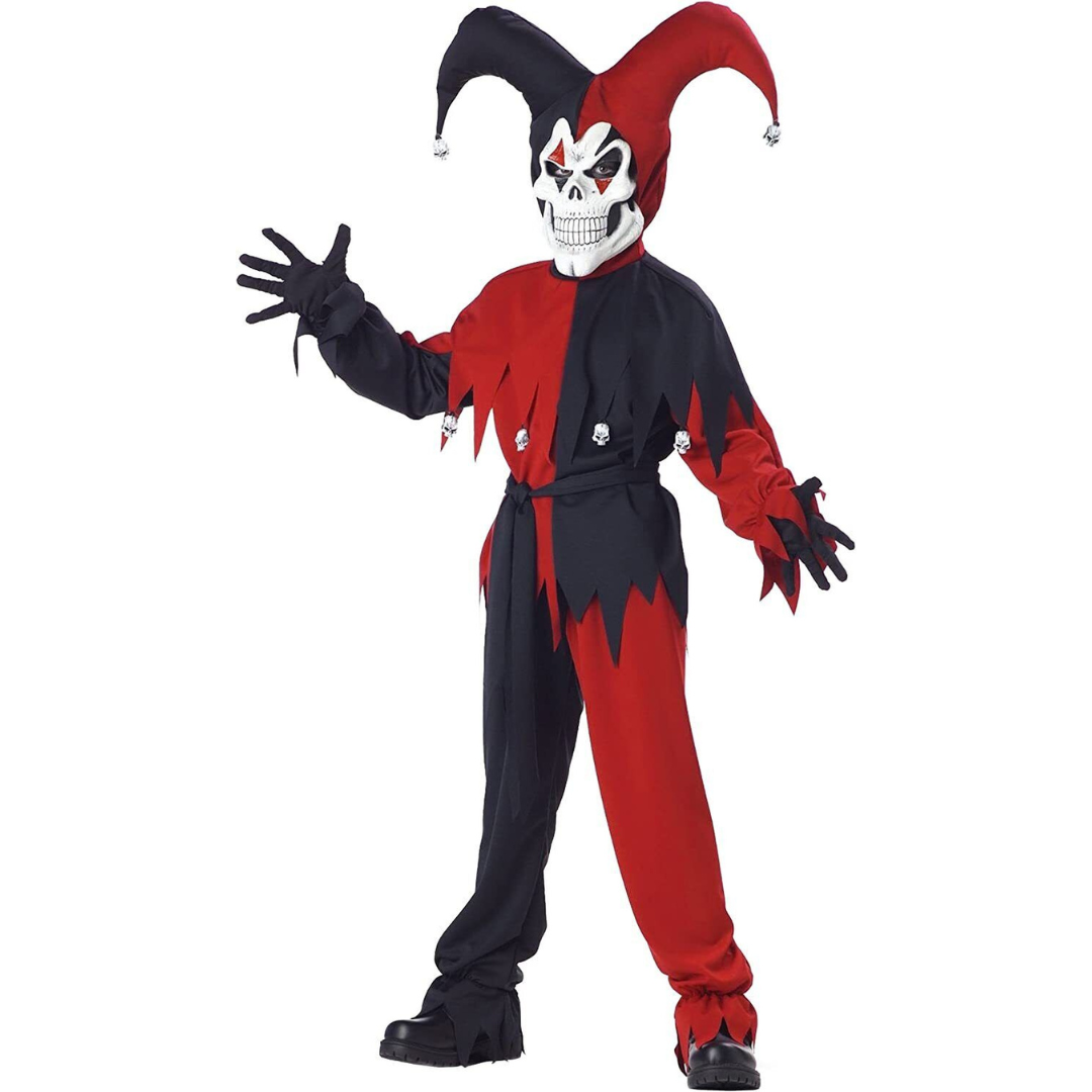 Evil Jester Joker Costume Size M for Kids, Age 4-6 Years