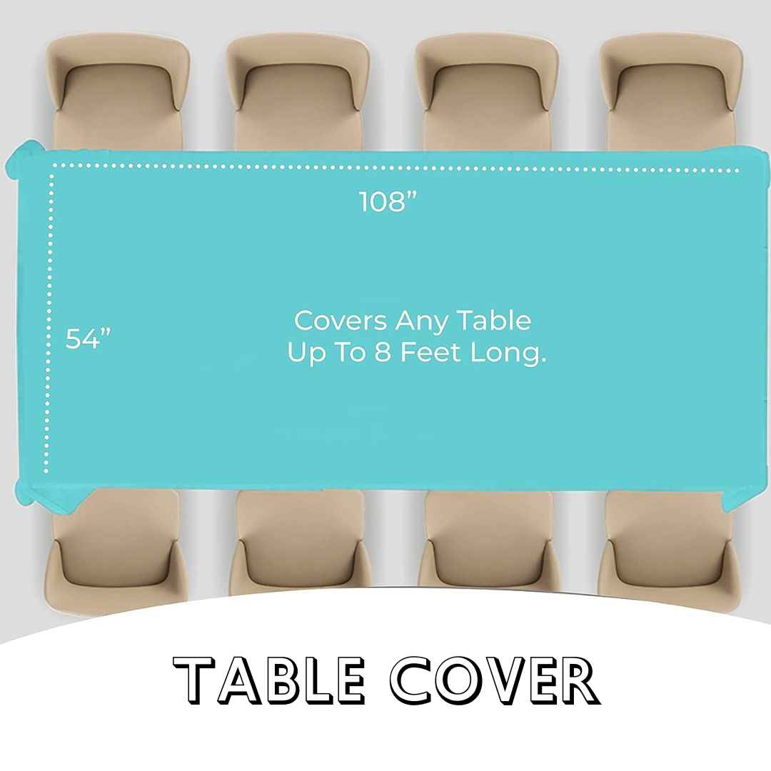 Aqua Blue Vinyl Table Cover 54"X108"