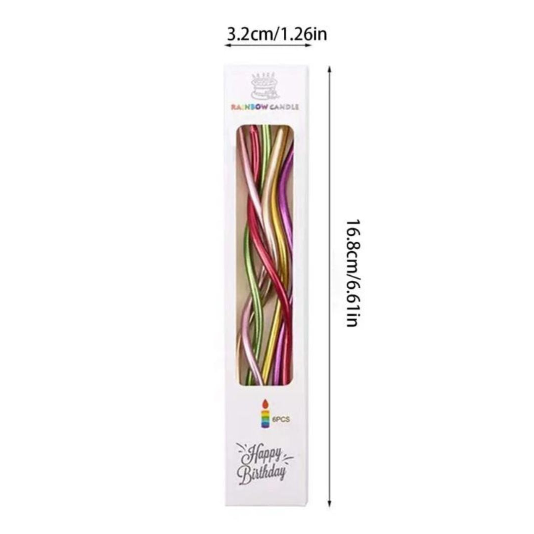 Curly Multicolor Candle -12PC