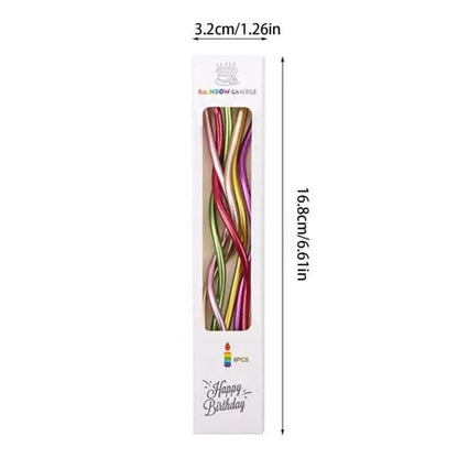 Curly Multicolor Candle -12PC