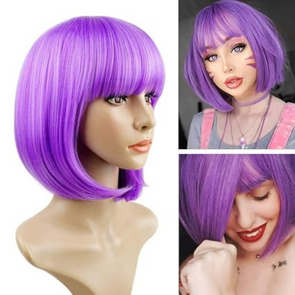 Colored Blunt Cut Wig Purple