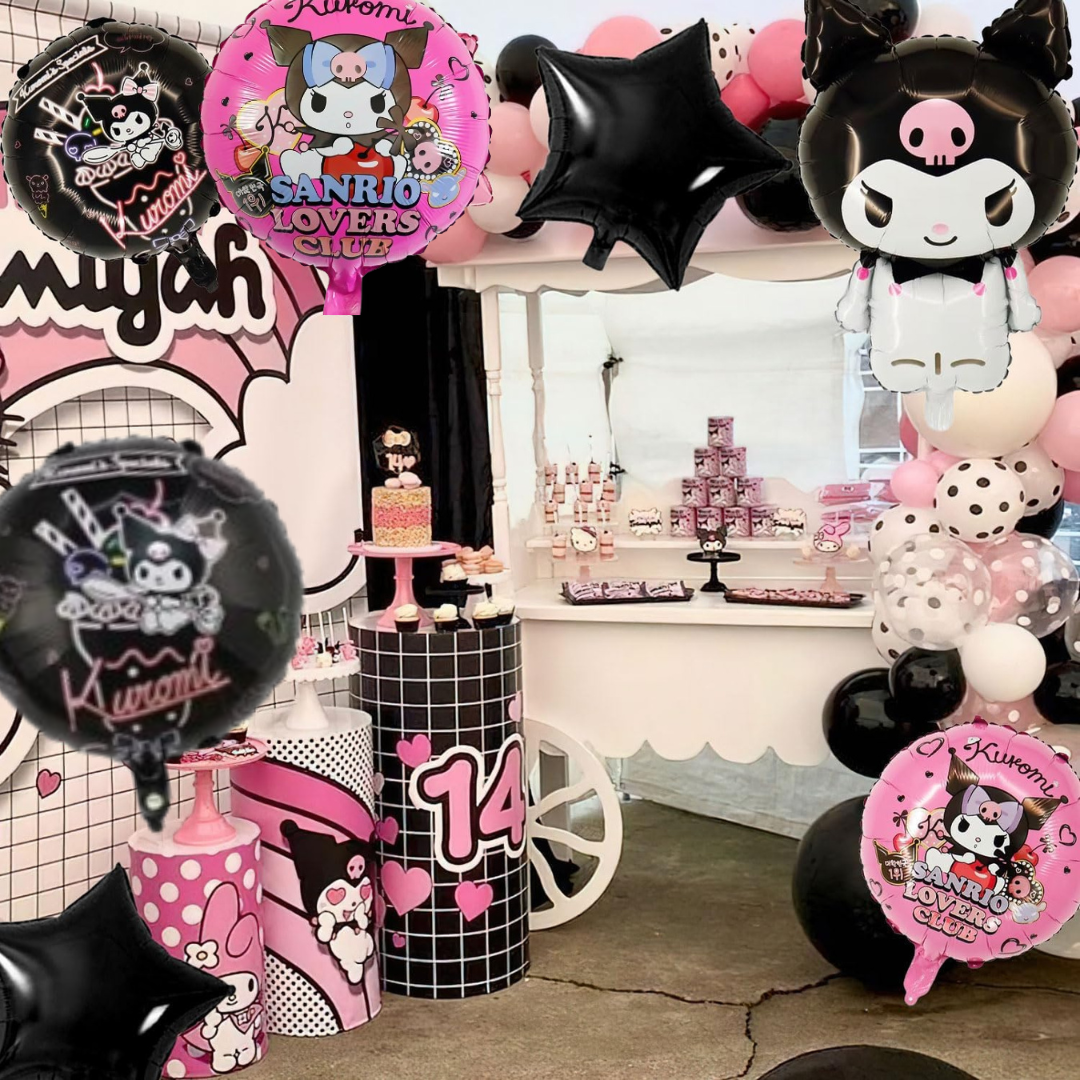 Kuromi Themed Birthday Balloon Set  - 5PC