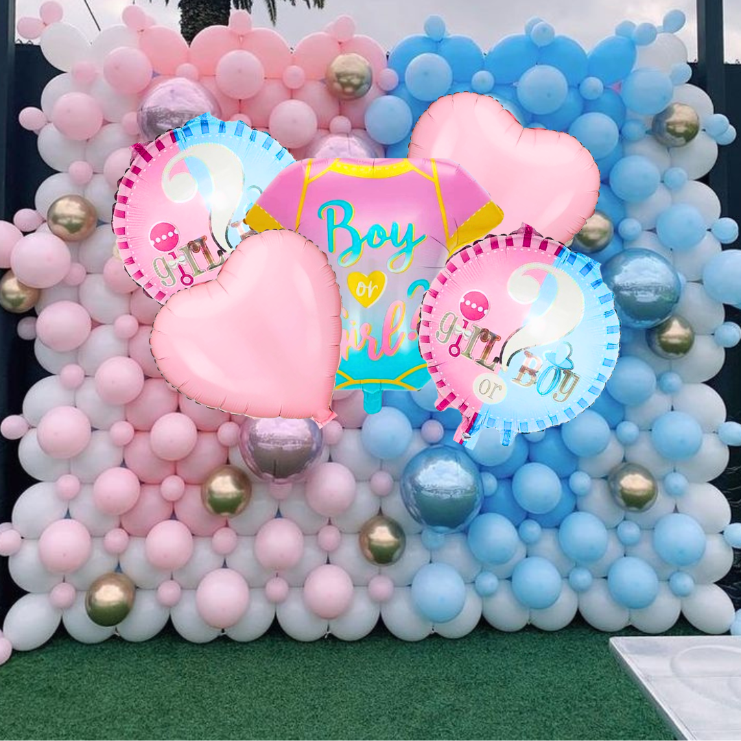 Blue & Pink Baby Clothes Baby Shower Balloon Set - 5PC