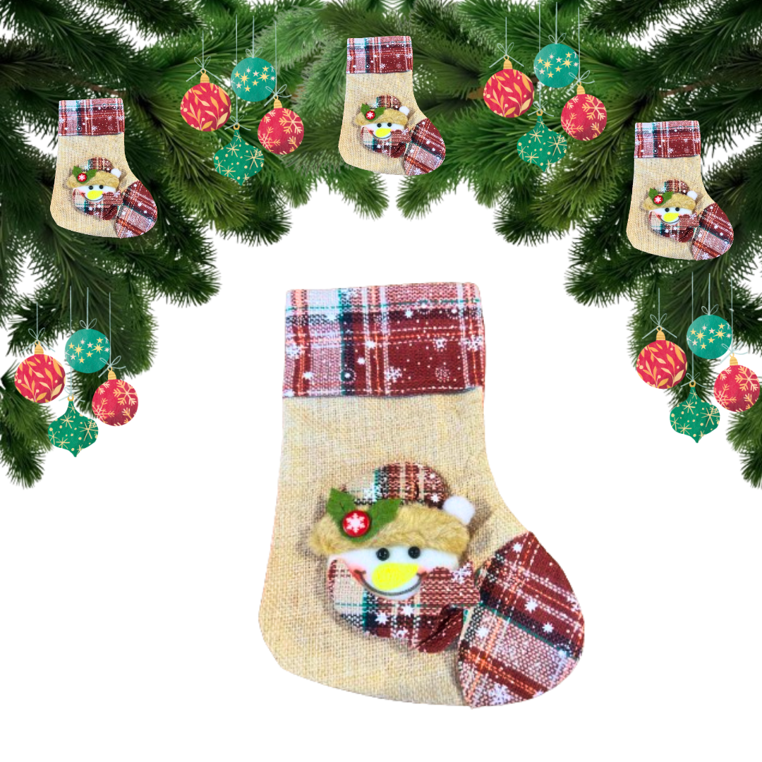 Jute Finish Christmas Stockings - 1PC