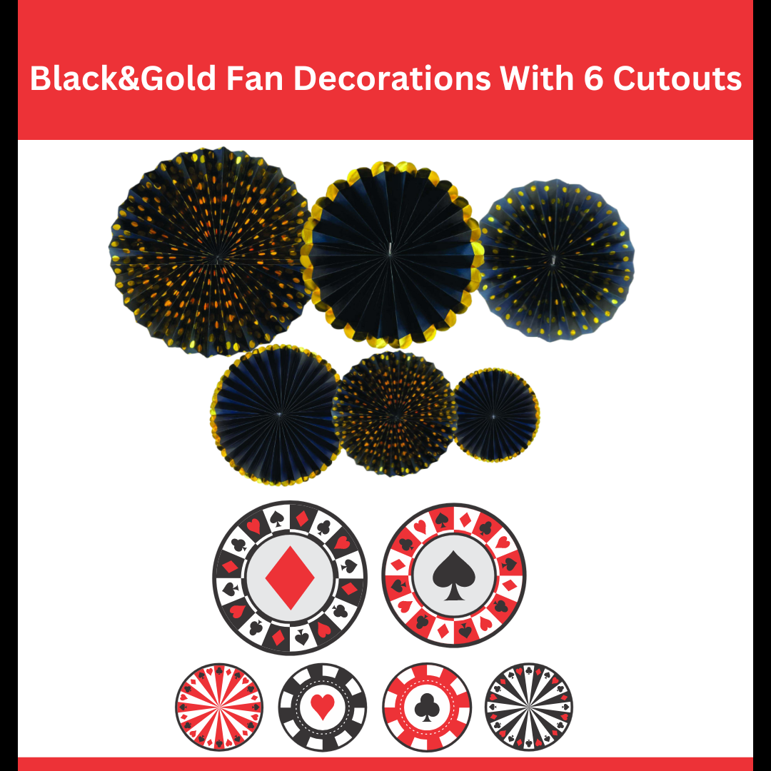 Card Party Paper Fan Decoration Set