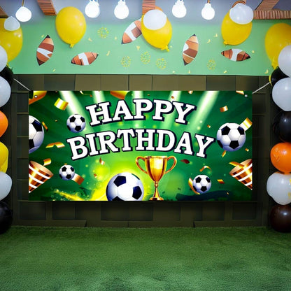 Happy Birthday Soccer Banner 4FT X 2FT