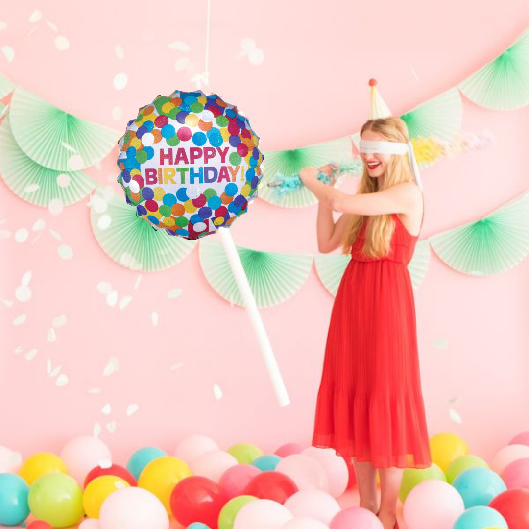 Colorful Candy Happy Birthday Balloon 18"