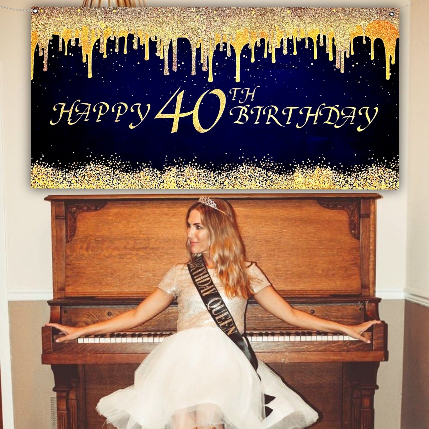 Happy 40th Birthday Banner - 4FT X 2FT