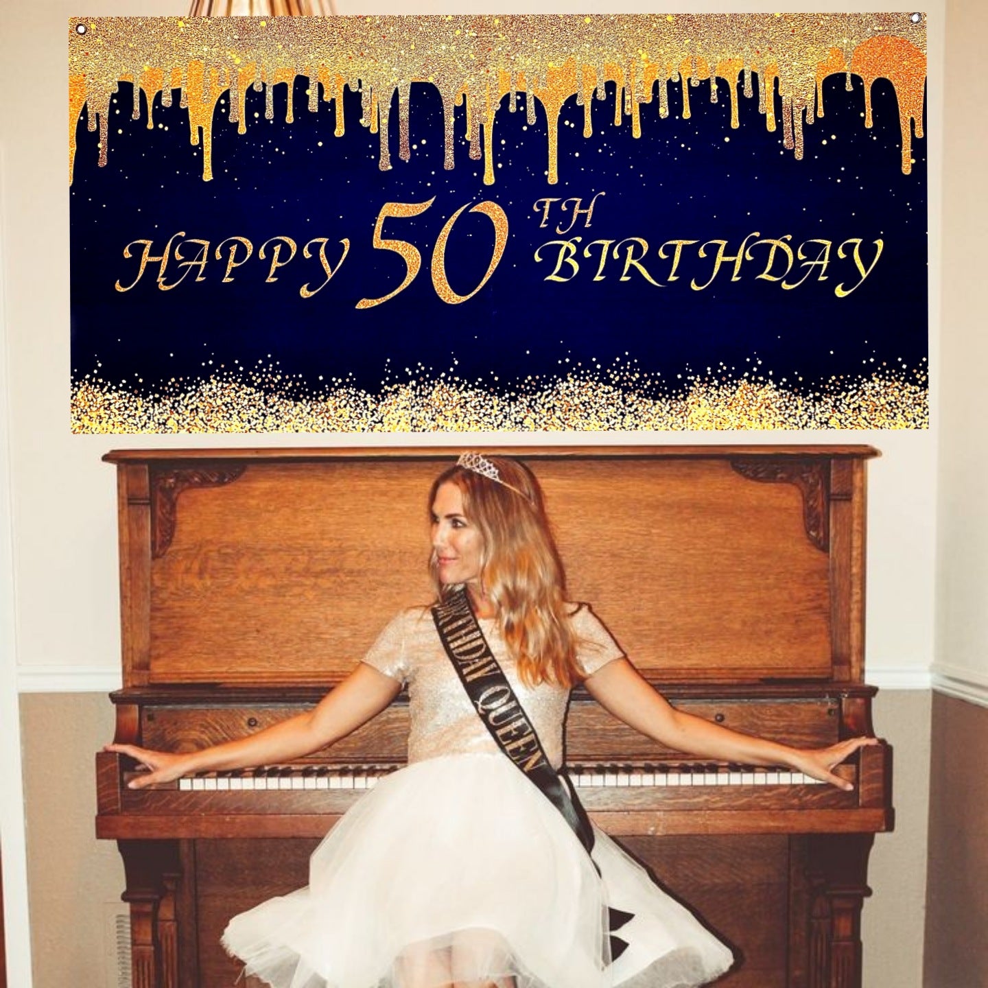 Happy 50th Birthday Banner - 4FT X 2FT