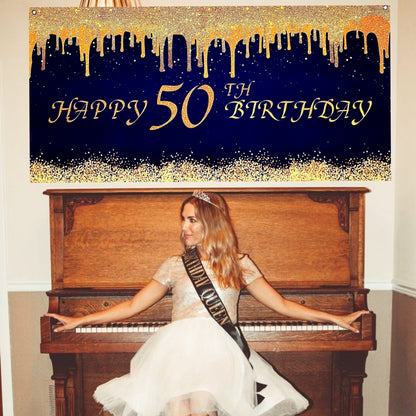 Happy 50th Birthday Banner - 4FT X 2FT