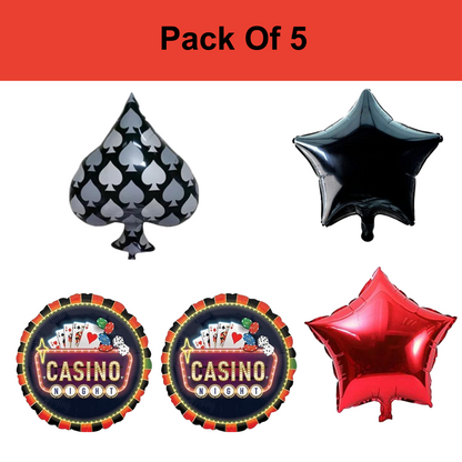 Black Spade Card Party Balloon -5Pc