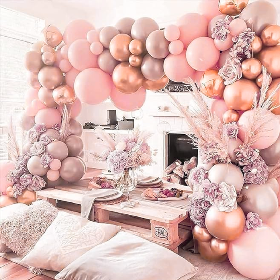 9" Chrome Rose Gold Balloons - 20PC