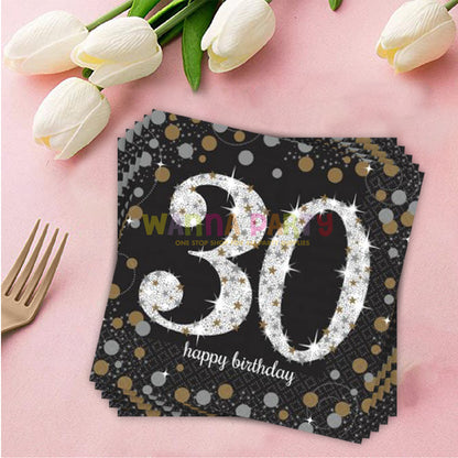 Sparkling Celebration 30th Birthday Lunch Napkins