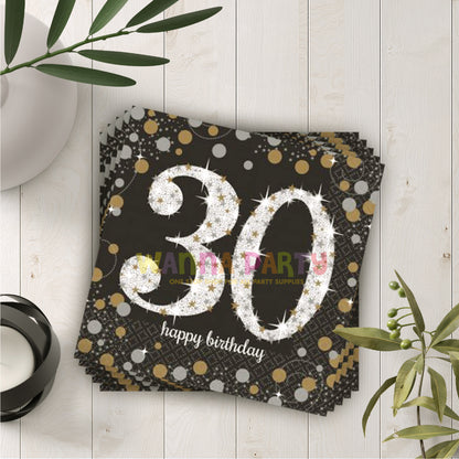 Sparkling Celebration 30th Birthday Lunch Napkins