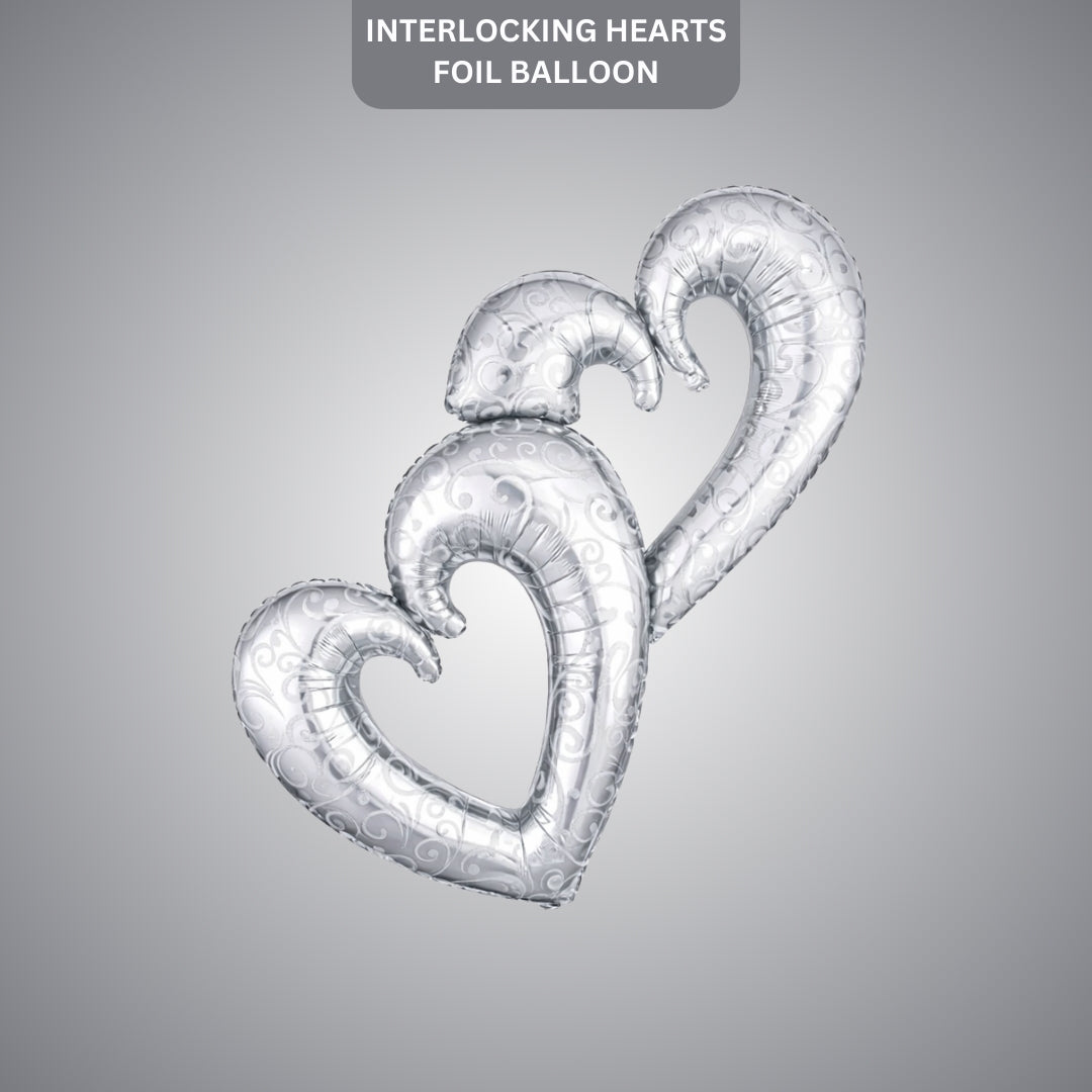 Interlocking Hearts Love You Foil Balloon 53" for Valentines Day & Anniversary Party