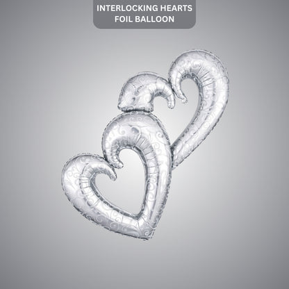 Interlocking Hearts Love You Foil Balloon 53" for Valentines Day & Anniversary Party