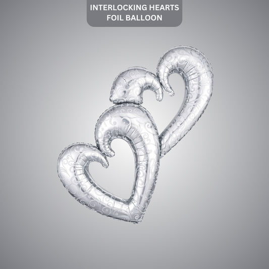 Interlocking Hearts Love You Foil Balloon 53" for Valentines Day & Anniversary Party
