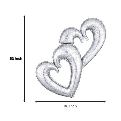 Interlocking Hearts Love You Foil Balloon 53" for Valentines Day & Anniversary Party