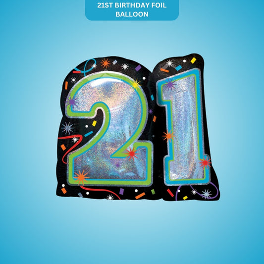 Happy 21st Birthday Foil Balloon - Helium Quality - 18 inches - 1PC