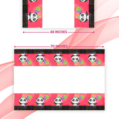 Panda Theme Tablecover for Party Decor -  54 inches X102 inches - 1PC