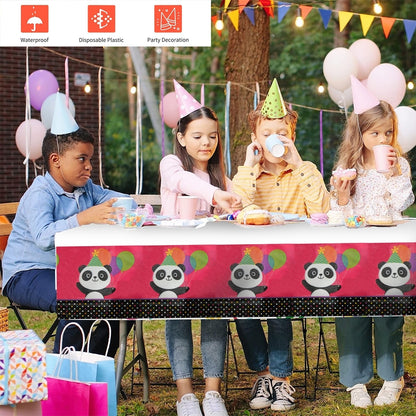 Panda Theme Tablecover for Party Decor -  54 inches X102 inches - 1PC