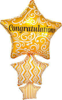 Congrats Stacked Star Balloon XL 25" P35