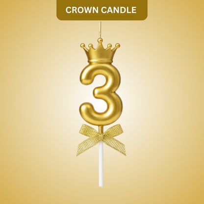 Golden Crown Numerical Candle No. 3