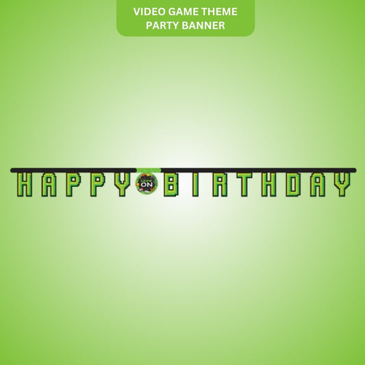Video Game Theme Party Banner  - Over 7 FT