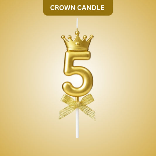 Golden Crown Numerical Candle No. 5