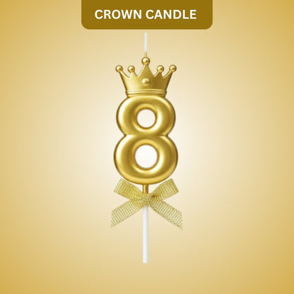 Golden Crown Numerical Candle No. 8