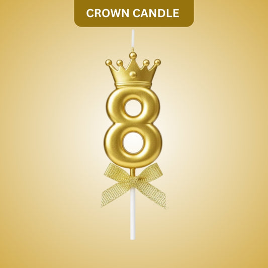 Golden Crown Numerical Candle No. 8