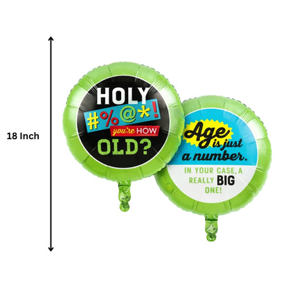 Age is Just A Number Foil Balloon - Helium Quality - 18 inches - 1PC