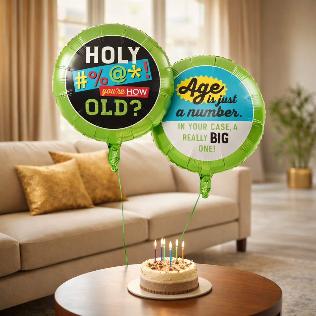 Age is Just A Number Foil Balloon - Helium Quality - 18 inches - 1PC