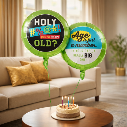 Age is Just A Number Foil Balloon - Helium Quality - 18 inches - 1PC