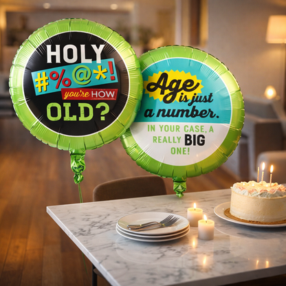 Age is Just A Number Foil Balloon - Helium Quality - 18 inches - 1PC
