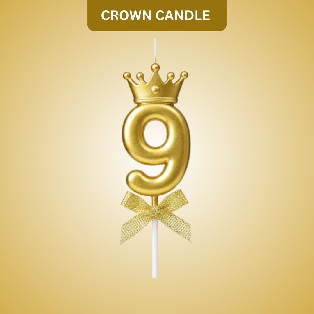 Golden Crown Numerical Candle No. 9